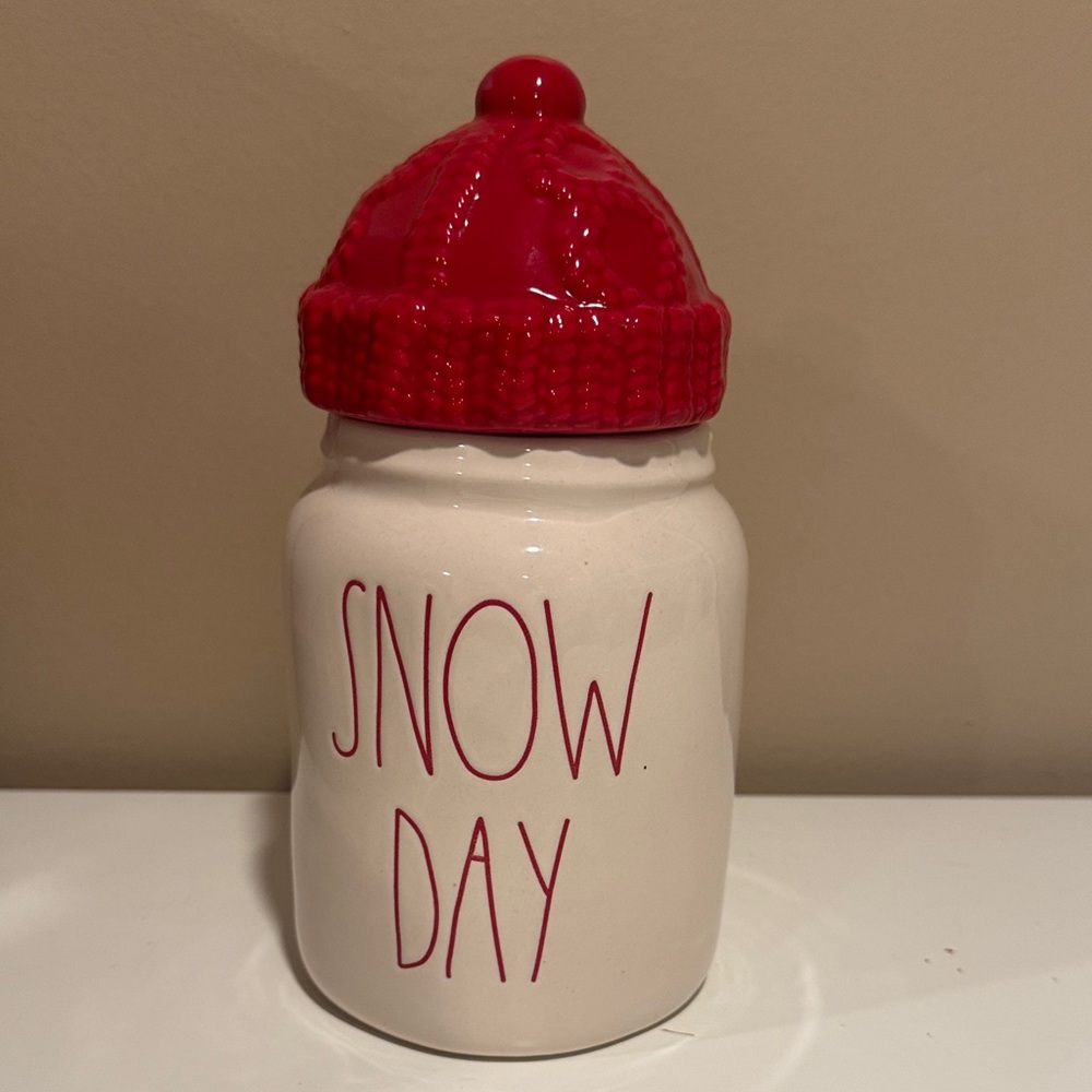 Rae Dunn snow day baby canister